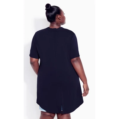 Women's Plus Size Kaylie Hi Lo Top - Navy | AVENUE 3 Women's Plus Size Kaylie Hi Lo Top - Navy | AVENUE