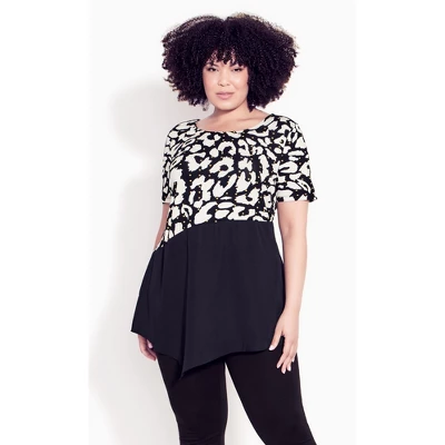 Women's Plus Size Carina Top - Animal Dot | AVENUE 5 Women's Plus Size Carina Top - Animal Dot | AVENUE - Image 3