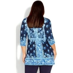 Women's Plus Size Treasured Placement Tunic - Navy | AVENUE
