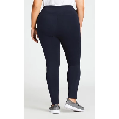 Women's Plus Size Pima High Rise Legging Navy - Average | AVENUE 3 Women's Plus Size Pima High Rise Legging Navy - Average | AVENUE