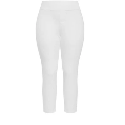 Women's Plus Size Butter Denim Pull On Jean White - Petite | AVENUE 4 Women's Plus Size Butter Denim Pull On Jean White - Petite | AVENUE - Image 2