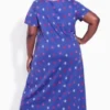 Women's Plus Size Short Sleeve Maxi Sleep Dress - Periwinkle Floral | AVENUE