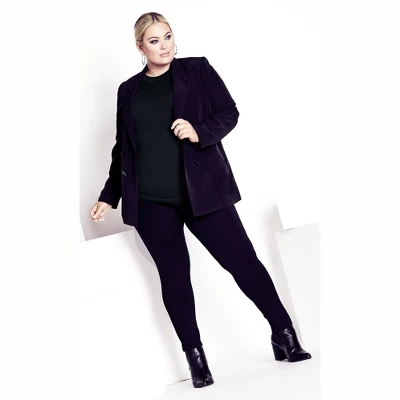 Women's Plus Size Tully Curved Hem Sweater - Midnight | AVENUE 3 Women's Plus Size Tully Curved Hem Sweater - Midnight | AVENUE