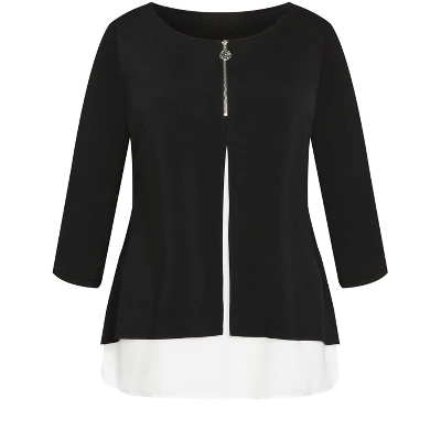 Women's Plus Size Tamara Tunic - Ivory | AVENUE 4 Women's Plus Size Tamara Tunic - Ivory | AVENUE - Image 2