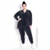 Women's Plus Size Velour Panel Pant - Slate | AVENUE -Avenue Shop GUEST 501b7891 6057 45a0 99cf 40f9da65da71