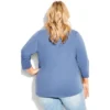 Women's Plus Size Notch Neck 3/4 Sleeve Plain Tee - Slate | AVENUE 1 Women's Plus Size Notch Neck 3/4 Sleeve Plain Tee - Slate | AVENUE -Avenue Shop GUEST 532af981 eb38 4d35 8f68 4dfe87c2ec01