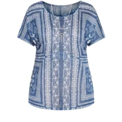 Alternative view of Women's Plus Size Tiarne Necklace Top - Navy | AVENUE