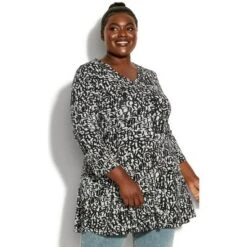 Women's Plus Size Cape Cod Print Tunic - Mono | AVENUE 8 Women's Plus Size Cape Cod Print Tunic - Mono | AVENUE -Avenue Shop GUEST 54629532 9640 43a3 919c bd580794f947