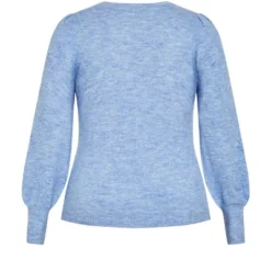 Women's Plus Size Nicky Pom Pom Sweater - Sky Blue | AVENUE -Avenue Shop GUEST 55f09edc 3d65 4572 9128 6ef0a7d7d1fc