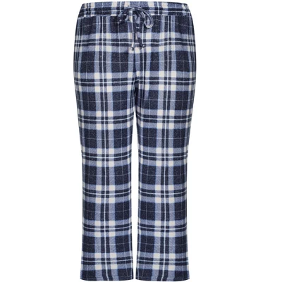 Women's Plus Size Check Hacci Sleep Pant - Navy | AVENUE 4 Women's Plus Size Check Hacci Sleep Pant - Navy | AVENUE - Image 2