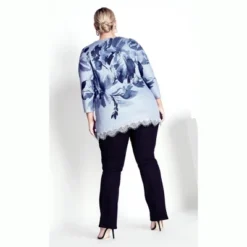 Women's Plus Size Bridie Placement Top - Blue | AVENUE