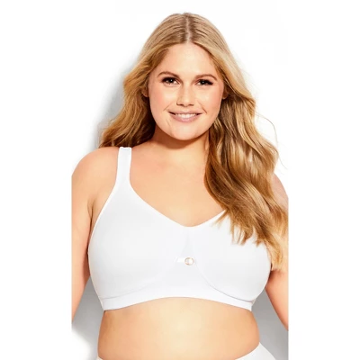 Women's Plus Size Soft Caress Bra - White | AVENUE 6 Women's Plus Size Soft Caress Bra - White | AVENUE - Image 4