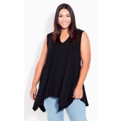 Women's Plus Size V Neck Swing Tank - Black | AVENUE -Avenue Shop GUEST 5bb6e080 69f2 4b0c 9485 c01ea47a77cf