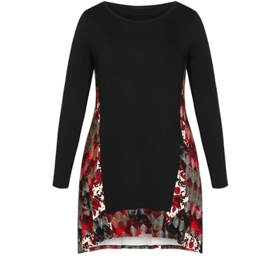 Women's Plus Size Elsa Print Tunic - Rust | AVENUE 4 Women's Plus Size Elsa Print Tunic - Rust | AVENUE - Image 2