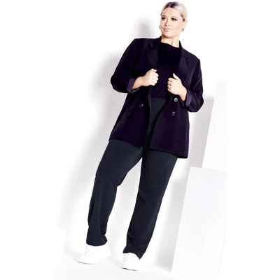 Women's Plus Size Supima® Active Pant Navy - Average | AVENUE 5 Women's Plus Size Supima® Active Pant Navy - Average | AVENUE - Image 3