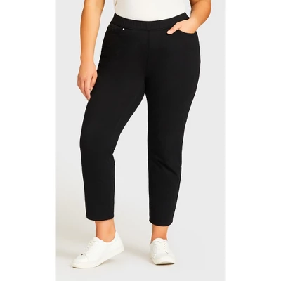 Women's Plus Size Knit Pull On Jean Black - Average | AVENUE 11 Women's Plus Size Knit Pull On Jean Black - Average | AVENUE - Image 9