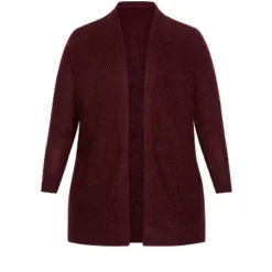 Alternative view of Women's Plus Size Boyfriend Cardigan - Burgundy | AVENUE