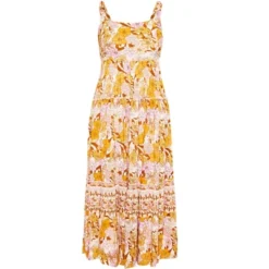 Alternative view of Women's Plus Size Taya Tiered Border Maxi Dress - Pink | AVENUE