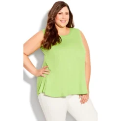 Women's Plus Size Fit N Flare Tank - Lime Green | AVENUE 13 Women's Plus Size Fit N Flare Tank - Lime Green | AVENUE -Avenue Shop GUEST 64f2f11d bfbb 4ade 9ce0 8768050c03cc