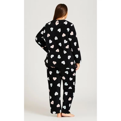 Women's Plus Size Button Up Fleece Top - Black | AVENUE 5 Women's Plus Size Button Up Fleece Top - Black | AVENUE - Image 3