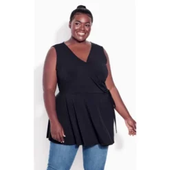 Women's Plus Size Lindsey Wrap Top - Black | AVENUE 14 Women's Plus Size Lindsey Wrap Top - Black | AVENUE -Avenue Shop GUEST 6574ccdf 4705 4c7b 87d3 574c21e3dab1
