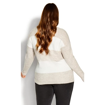 Women's Plus Size Fa La La Sweater - Beige | AVENUE 4 Women's Plus Size Fa La La Sweater - Beige | AVENUE - Image 2