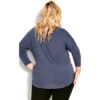 Women's Plus Size Neela Zip Plain Top - Steel | AVENUE