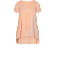 Alternative view of Women's Plus Size Alina Slub Top - Peach | AVENUE