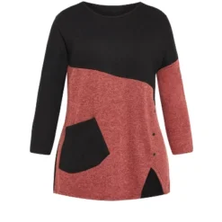 Alternative view of Women's Plus Size Zola Pocket Top - Black | AVENUE