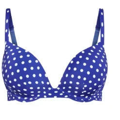 Alternative view of Women's Plus Size Fashion Print Plunge Bra - Cobalt | AVENUE