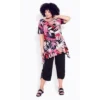Women's Plus Size Ayla Mesh Sleeve Tunic - Black | AVENUE