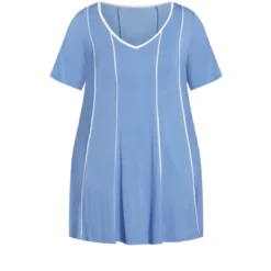 Alternative view of Women's Plus Size Swing Panel Tunic - Sky Blue | AVENUE