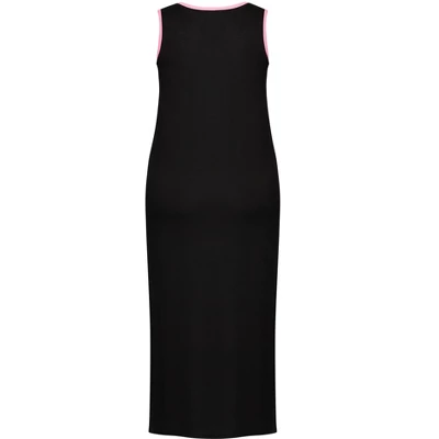 Women's Plus Size Cold Days Maxi Sleep Dress - Black | AVENUE 5 Women's Plus Size Cold Days Maxi Sleep Dress - Black | AVENUE - Image 3