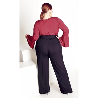 Women's Plus Size Burrow Plain Top - Berry | AVENUE 3 Women's Plus Size Burrow Plain Top - Berry | AVENUE