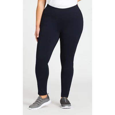 Women's Plus Size Pima High Rise Legging Navy - Average | AVENUE 11 Women's Plus Size Pima High Rise Legging Navy - Average | AVENUE - Image 9