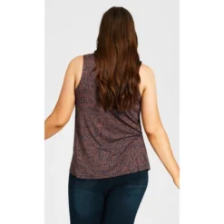 Women's Plus Size Knitted Tank Top - Root Beer | AVENUE