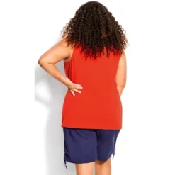 Women's Plus Size Essential Basic Tank - Red Alert | AVENUE