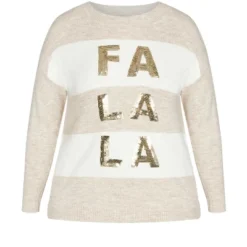 Women's Plus Size Fa La La Sweater - Beige | AVENUE 12 Women's Plus Size Fa La La Sweater - Beige | AVENUE -Avenue Shop GUEST 772fb500 5178 48fd 8744 f00b5b46e377