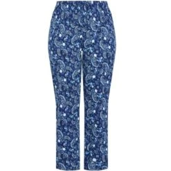 Alternative view of Women's Plus Size Tie Waist Print Sleep Pant - Blue Paisley | AVENUE