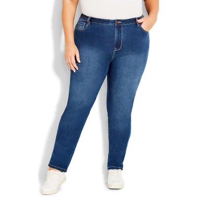 Women's Plus Size Butter Denim Skinny Jean Mid Wash - Petite | AVENUE 10 Women's Plus Size Butter Denim Skinny Jean Mid Wash - Petite | AVENUE - Image 8