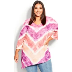 Women's Plus Size 3/4 Sleeve Tie Dye Top - Greens | AVENUE 10 Women's Plus Size 3/4 Sleeve Tie Dye Top - Greens | AVENUE -Avenue Shop GUEST 7cf3b14d d7d6 4290 8e20 7aafc70bbf7a