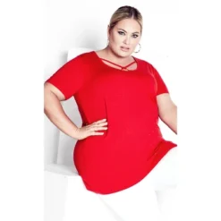 Women's Plus Size Linny Bling Tunic - Scarlet | AVENUE 7 Women's Plus Size Linny Bling Tunic - Scarlet | AVENUE -Avenue Shop GUEST 7e0344fd a624 4100 a749 6d95471d4047