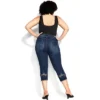 Women's Plus Size Nava Detail Crop Jean - Dark Wash | AVENUE