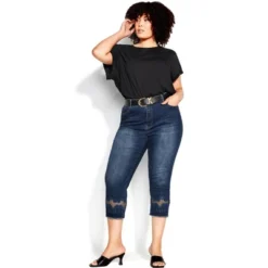 Women's Plus Size Nava Detail Crop Jean - Dark Wash | AVENUE 9 Women's Plus Size Nava Detail Crop Jean - Dark Wash | AVENUE -Avenue Shop GUEST 7f69fc05 96a6 4d69 a177 81f2efcba396