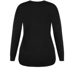 Women's Plus Size Tully Curved Hem Sweater - Black | AVENUE 14 Women's Plus Size Tully Curved Hem Sweater - Black | AVENUE -Avenue Shop GUEST 7f7e2d1c 9f0b 4422 92b5 60ca10500af6