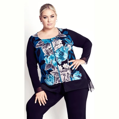 Women's Plus Size Chelsea Zip Front Top - Emerald | AVENUE 12 Women's Plus Size Chelsea Zip Front Top - Emerald | AVENUE - Image 10