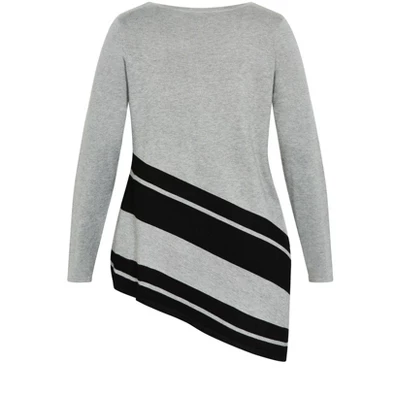 Women's Plus Size Ivory Sweater - Charcoal Marle | AVENUE 7 Women's Plus Size Ivory Sweater - Charcoal Marle | AVENUE - Image 5