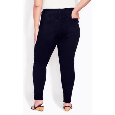 Women's Plus Size Butter Denim Skinny Jean Black - Average | AVENUE 5 Women's Plus Size Butter Denim Skinny Jean Black - Average | AVENUE - Image 3