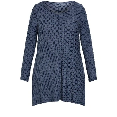 Women's Plus Size Tiarne Two Tone Tunic - Blue | AVENUE 4 Women's Plus Size Tiarne Two Tone Tunic - Blue | AVENUE - Image 2