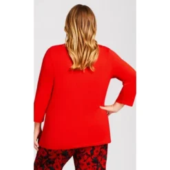 Alternative view of Women's Plus Size Slogan Sleep Top - Red | AVENUE